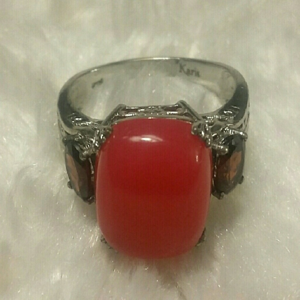 Karis Collection STS Hot Pink Chalcedony Ring